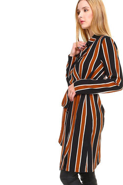 Multi Stripe Long Blazer