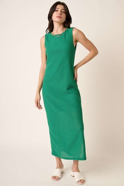 Mittoshop Side Slit Round Neck Sleeveless Dress