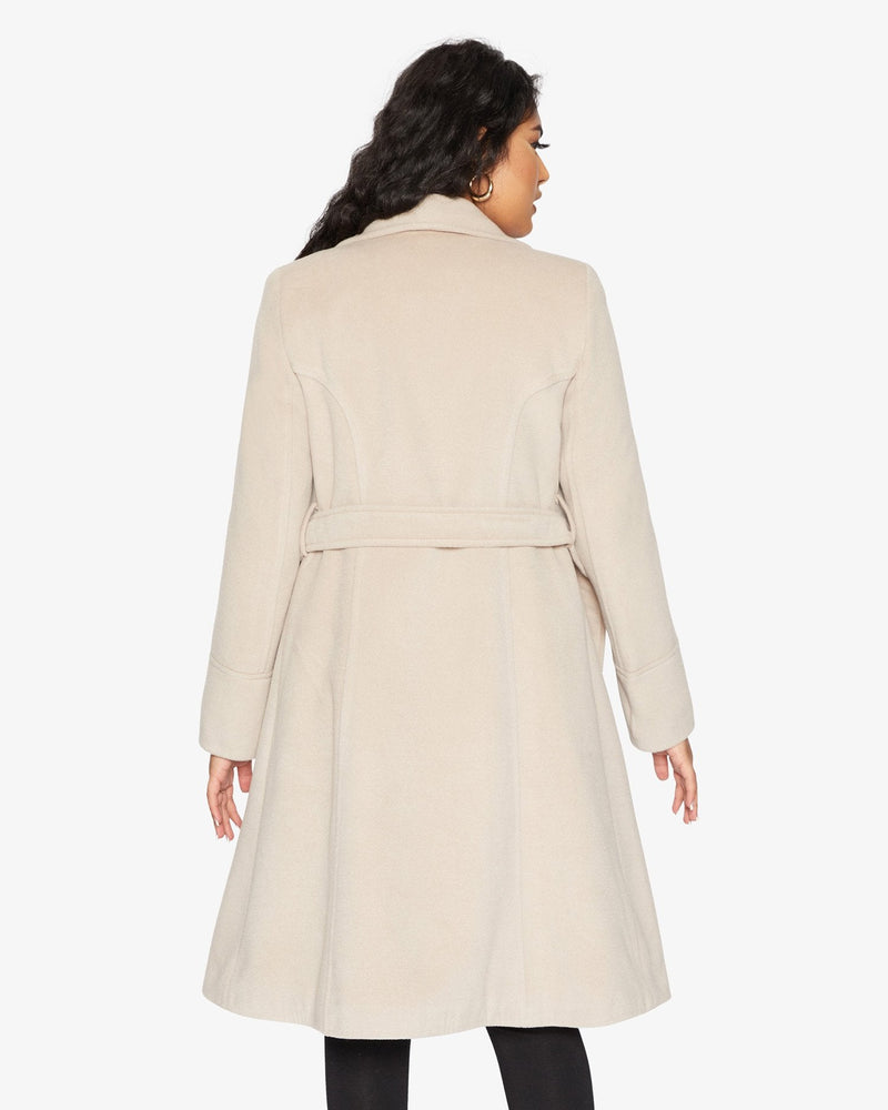 Waterfall Lapel Double Breasted Duster Coat