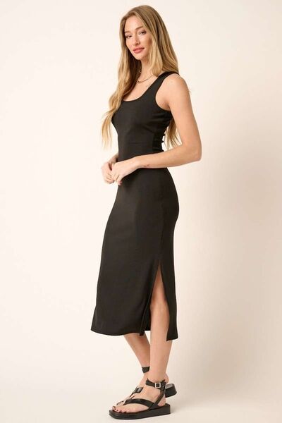 Mittoshop Side Slit Wide Strap Midi Tank Dress