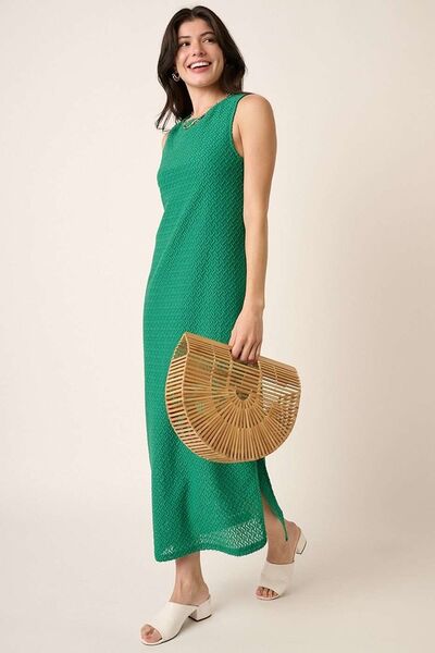 Mittoshop Side Slit Round Neck Sleeveless Dress