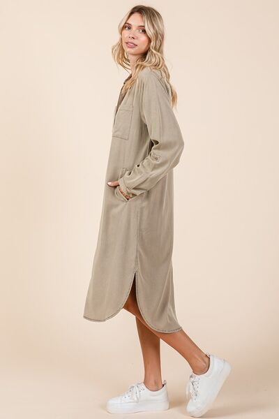 Mittoshop Button Down Long Sleeve Shirt Dress