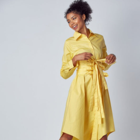 Shirt Dress With Tie Up Belt Detail