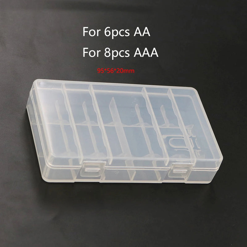 4/6/8/10 Grid AA AAA Plastic Battery Holder Case Organizer Container Batteries Storage Box Holder Hard Case Cover Battery Holder