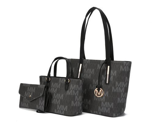 3PC Aylet M Tote with Mini Bag and Wristlet Pouch