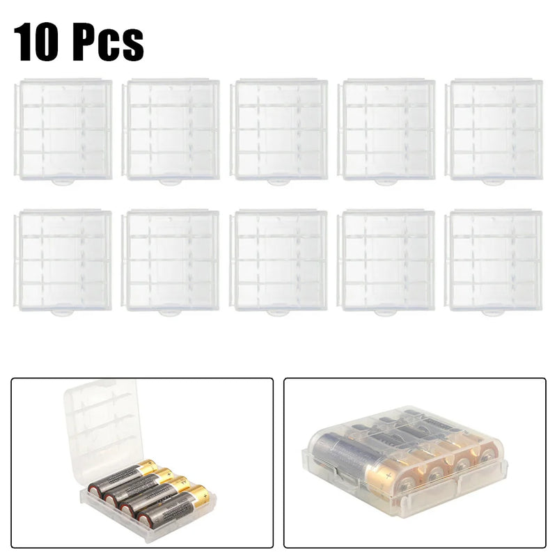 10 X Battery Plastic Protecting Case Cover Holders AA/AAA Battery Storage Box Container Organizer For 4xAA 5xAAA Batteries