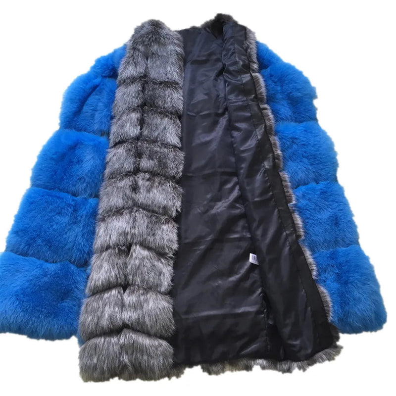 Winter Super Long Faux Fur Vest for Women Fluffy Fake Fur Coat Jacket