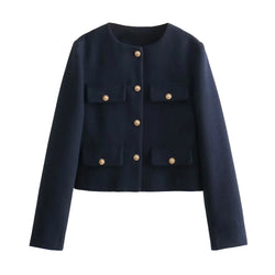 Long Sleeve Cropped Jacket For Women