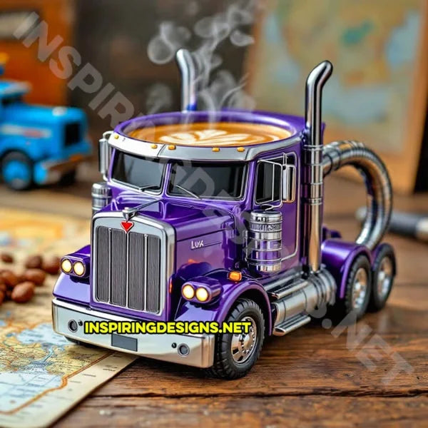 250MLCreative Truck Coffee Mug 11 OZ Semi-Trailer Cup Desktop Home Kitchen Semi-Trailer Truck Coffee Mug Ornament Collection