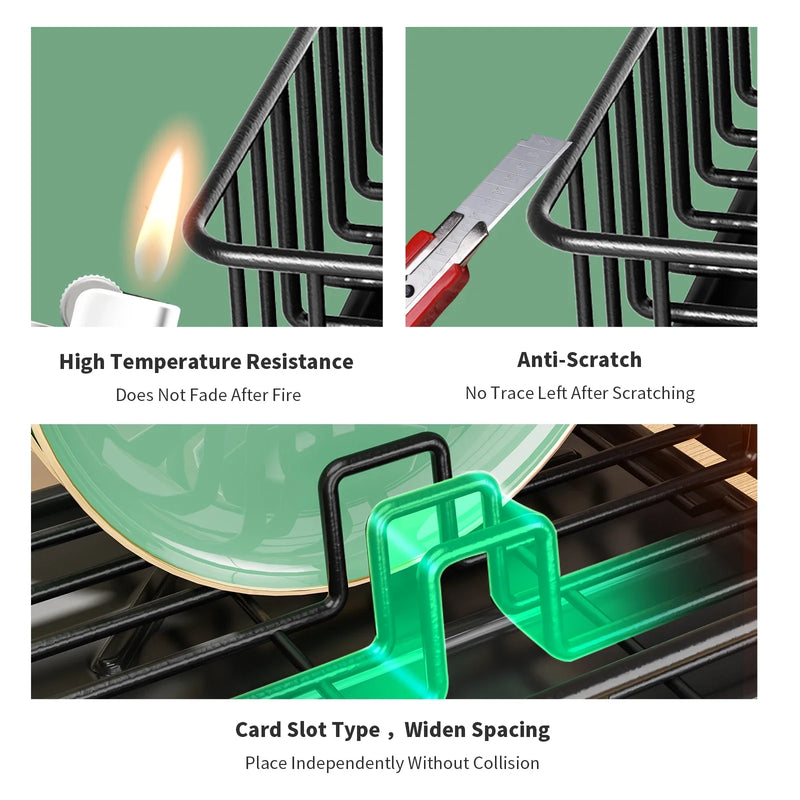 dish draining rack,Cutlery rack with drain tray and drip line,cup holder,cutlery holder,Kitchen countertop storage rack