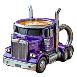 Semi-Truck Coffee Mugs Handcrafted Truck Coffee Mug Stainless Steel Creative Truck Coffee Cup Unique Semi Truck Shaped Mug Gifts