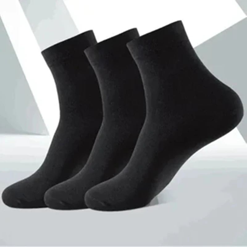 5Pairs Breathable Cotton Sports Stockings Men Bamboo Fiber Autumn and Winter Men Socks Sweat Absorption Deodorant Business Sox