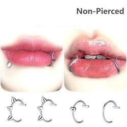 1Pc Stainless Steel Fake Nose Ring Hoop Septum Rings C Clip Lip Ring Earring Fake Nose Piercing Women Body Jewelry Non-Pierced