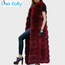 Winter Super Long Faux Fur Vest for Women Fluffy Fake Fur Coat Jacket