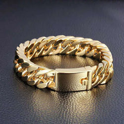 Fashion Black Cuban Chain Bracelet Stainless Steel Bracelet Hip Hop Bracelets for Men Jewelry Party Anniversary Gift Wholesale