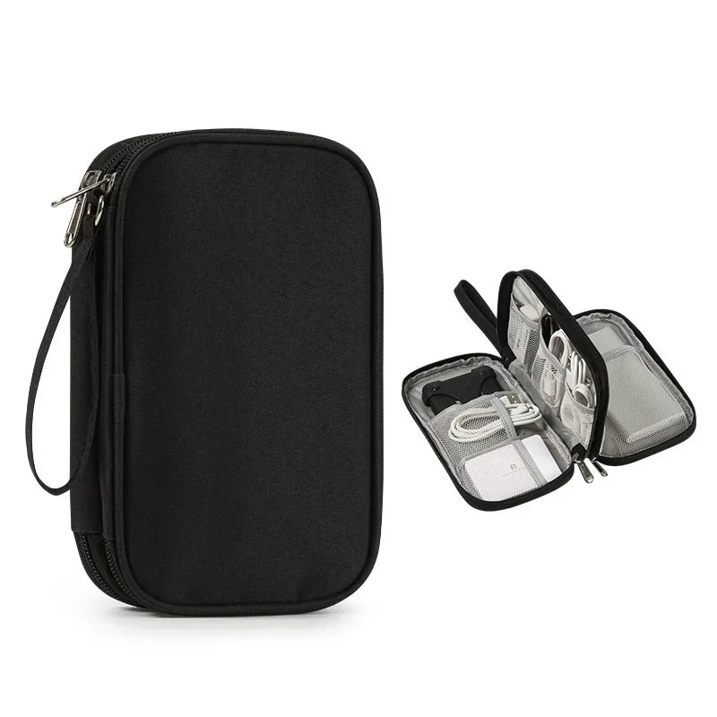 Travel Organizer Electronics Accessories Carrying Bag Portable Waterproof Double Layers All-in-One Storage Bags for Cable Wires