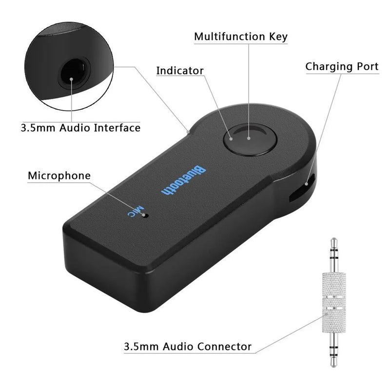 Aux Car Bluetooth 5.0 Receiver 3.5mm 3.5 AUX Jack Stereo Music Audio Car Transmitter Speaker Amplifier Wireless Adapter with Mic