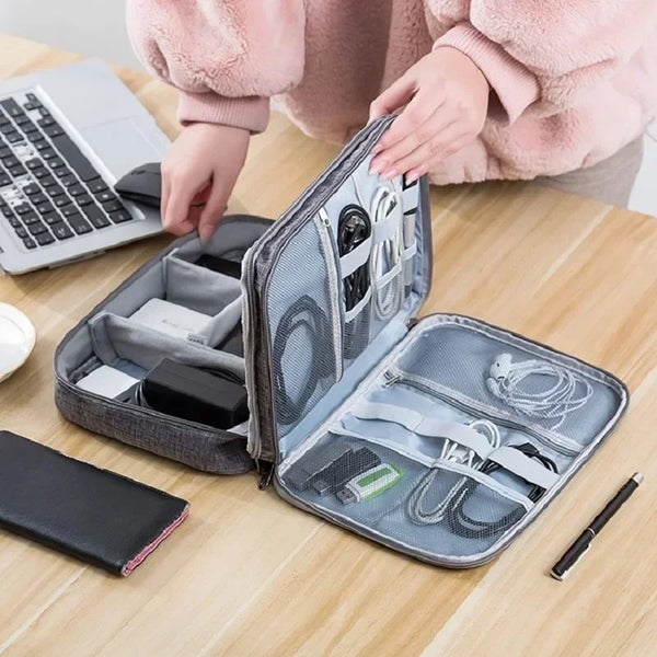 Multi-functional Large Capacity Waterproof Digital Electronic Organizer USB Data Line Charger Plug Headphone Travel Storage Bag