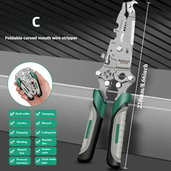 Electrician Wire Crimper Peeler Pliers Cables Stripping multifunctional Press Plier Terminal Crimping Gross Side Cutting Tool