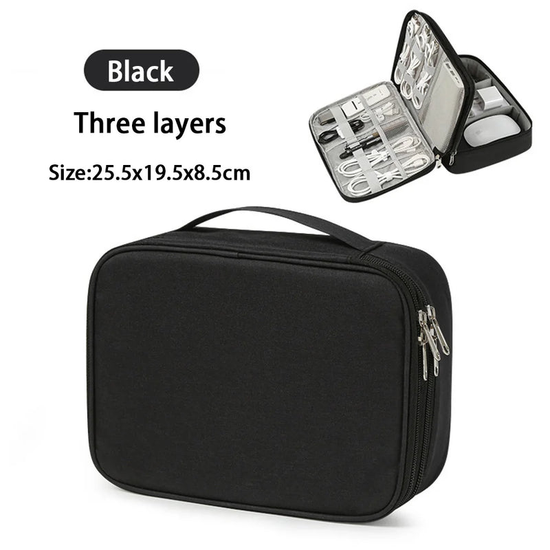 Multifunction Storage Bag Makeup Organizer Waterproof Wear Electronics Organizer Portable Travel Universal Cable Organizer Bag