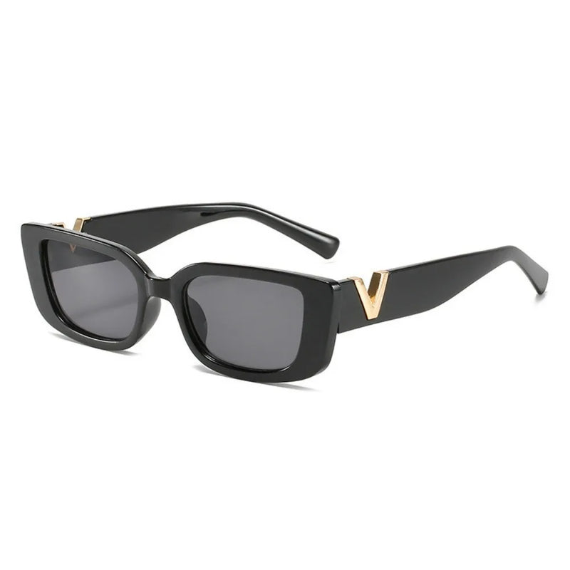 Fashion Retro Luxury Women Logo V Square Sunglasses UV400 Sexy Eyewear