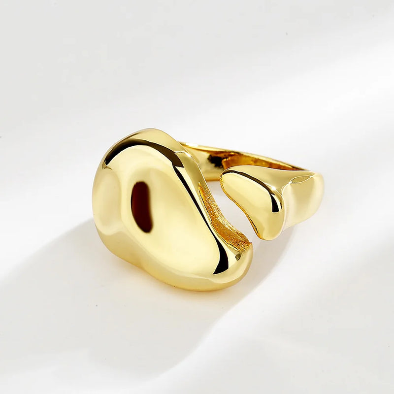 New Adjustable Colorful Drip Glaze Ring Women Fashion Retro Geometric Gold Colour Metal Rings Wedding Jewelry Birthday Gift