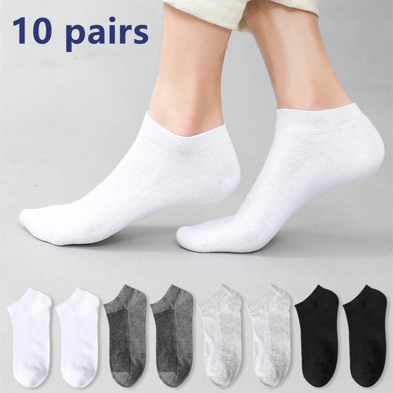 5Pairs Breathable Cotton Sports Stockings Men Bamboo Fiber Autumn and Winter Men Socks Sweat Absorption Deodorant Business Sox