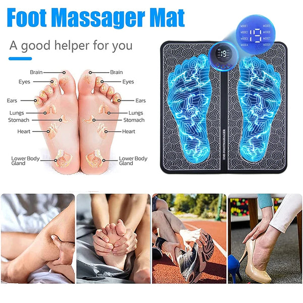 Electric Foot Massager Pad Muscle Massage Relaxation Trainer For Massage Fitness Outdoor Sport Home Family Relax