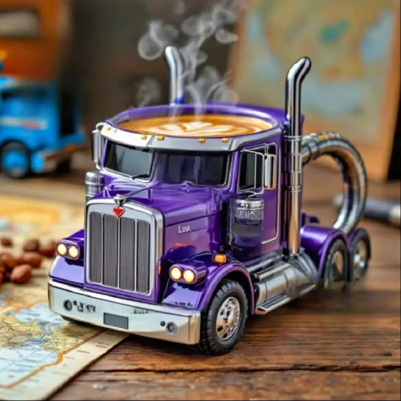 250MLCreative Truck Coffee Mug 11 OZ Semi-Trailer Cup Desktop Home Kitchen Semi-Trailer Truck Coffee Mug Ornament Collection