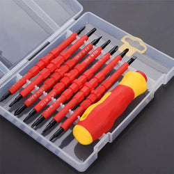 Electrician Repair Tools Kit 13pcs 1000V Changeable Insulated Screwdrivers Set with Magnetic Slotted Bits