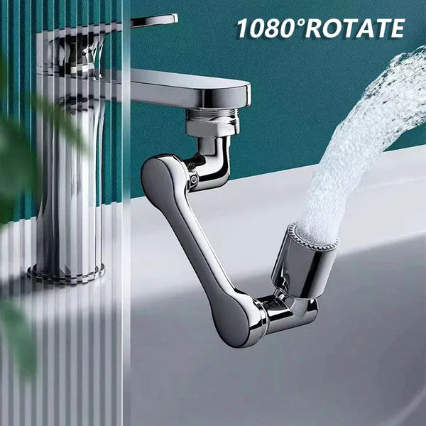 1080° Rotatable Extension Faucet Sprayer Head 2 Spray Modes Universal Bathroom Tap Extend Adapter Aerator