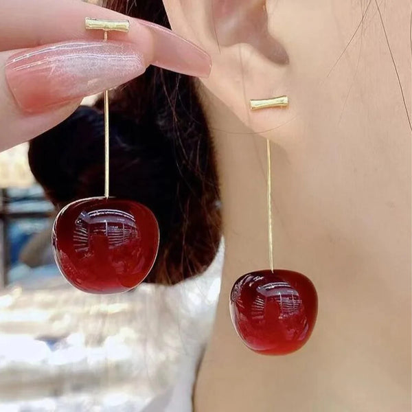 2 Pieces Of Trendy And Personalized Cherry Earrings For Women, Outdoor Travel, Carnival, Party, Holiday Dressing Gifts -1108