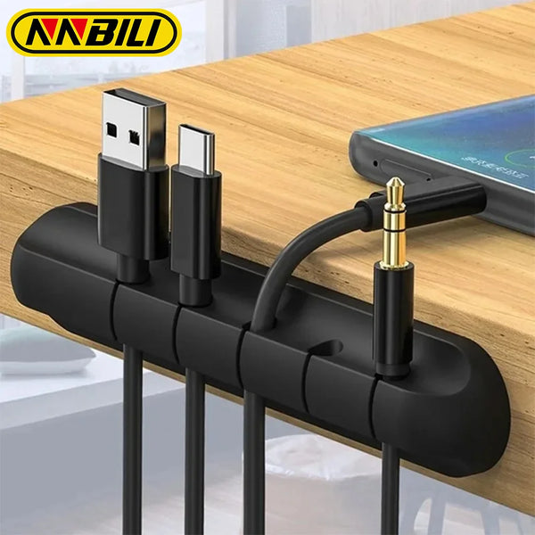 NNBILI Silicone USB Cable Organizer Cable Winder Desktop Tidy Management Clips Cable Holder for Mouse Headphone Wire Organizer