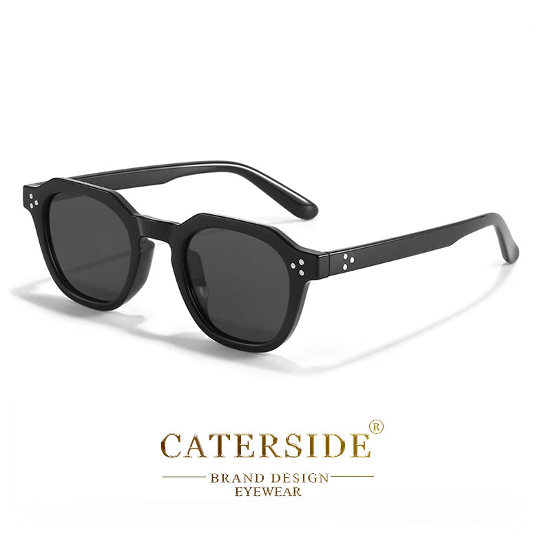 CATERSIDE Retro Polarized Sunglasses Men Ultralight TR90 Frame Polygon Women Sun Glasses Outdoor High Quality Travel  Eyewear