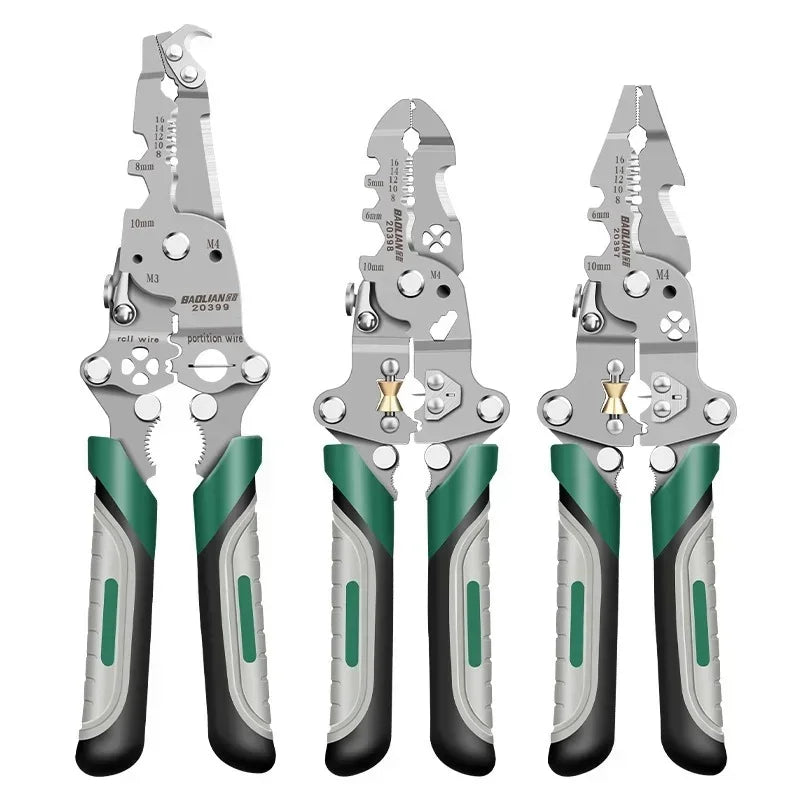 Electrician Wire Crimper Peeler Pliers Cables Stripping multifunctional Press Plier Terminal Crimping Gross Side Cutting Tool