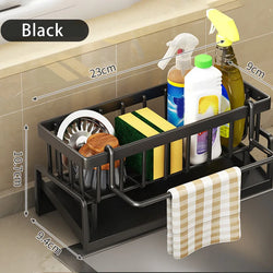 Kitchen Drain Rack Sponge Rack Household Sink Rag Basket Dishwashing Sponge Towel Drain Plastic Shelf Bathroom Accessories