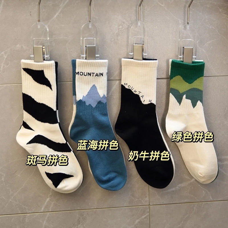 5Pairs Breathable Cotton Sports Stockings Men Bamboo Fiber Autumn and Winter Men Socks Sweat Absorption Deodorant Business Sox