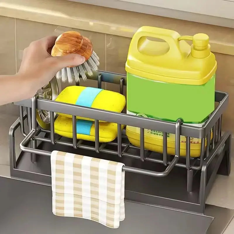 Sink drain sponge holder sink basket brush holder dishcloth hanger soap holder sink stopper holder kitchen sponge holder