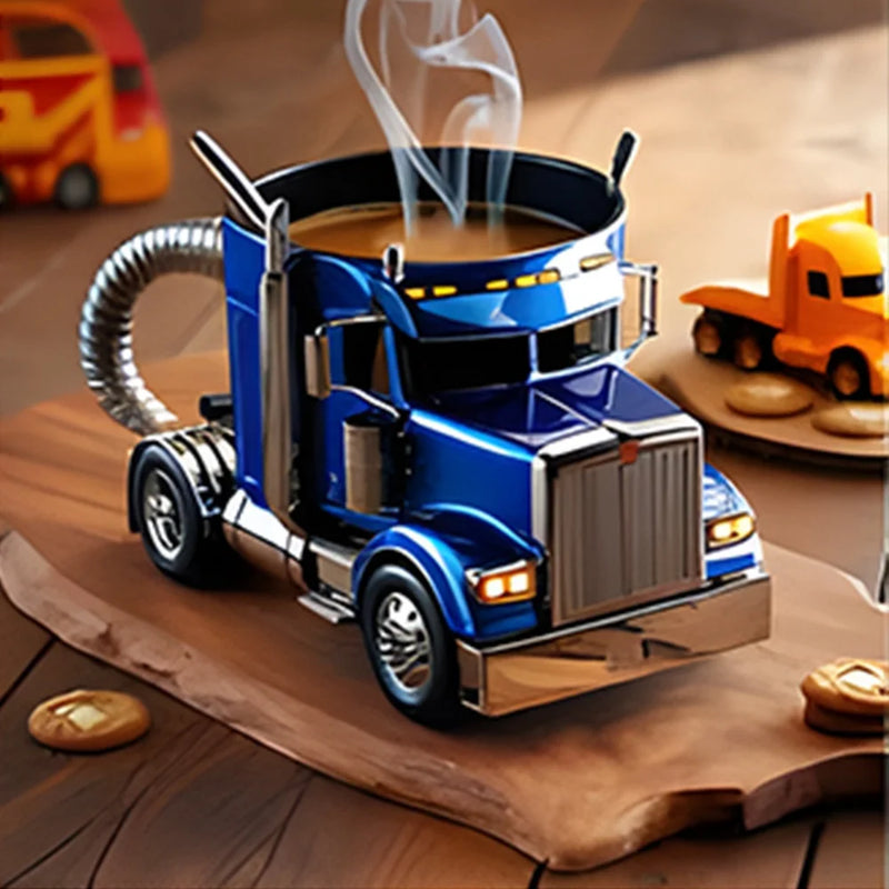 250MLCreative Truck Coffee Mug 11 OZ Semi-Trailer Cup Desktop Home Kitchen Semi-Trailer Truck Coffee Mug Ornament Collection