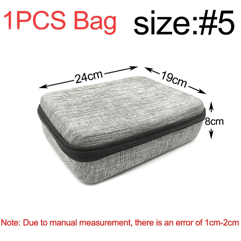 Tool Storage Bag Earphone Data Oval Square Rectangle Cable Organizer Bags Mini Zipper Pouch Tech Gadgets Portable Charger U Disk