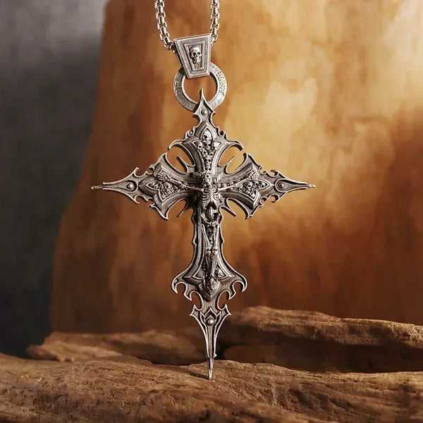 Dante Purgatory Cross Necklace Vintage Christian Passion Jesus Cross Pendant Male and Female Catholic Amulet Jewelry Gift