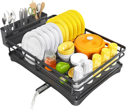 Dish Drying Rack for Kitchen Counter Large Dish Rack with Drainboard Rustproof Dish Drainer with Utensil Holder for Sink