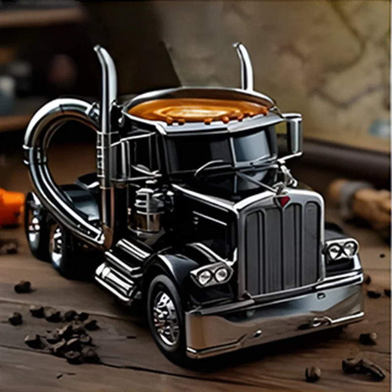 250MLCreative Truck Coffee Mug 11 OZ Semi-Trailer Cup Desktop Home Kitchen Semi-Trailer Truck Coffee Mug Ornament Collection