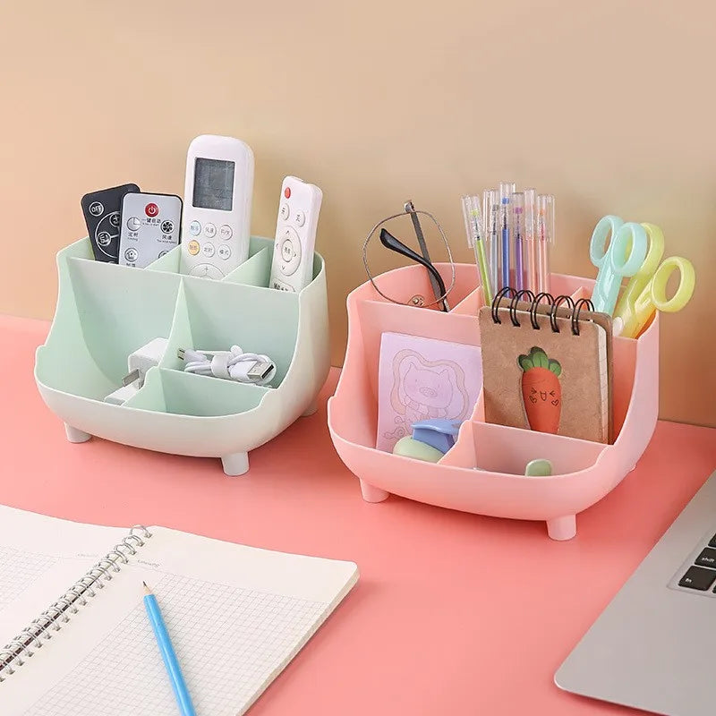 Kawaii Desktop Pen Holder Large-capacity Cute Stationery Storage Box Creative Cartoon Pencil Holder Ins Desk Organizer for Girls