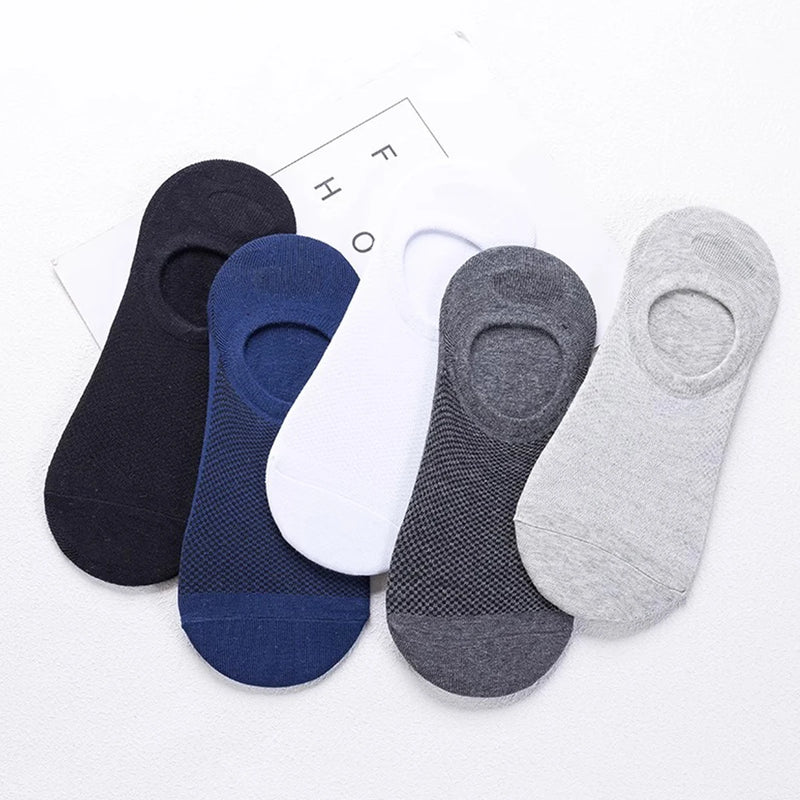 5Pairs Breathable Cotton Sports Stockings Men Bamboo Fiber Autumn and Winter Men Socks Sweat Absorption Deodorant Business Sox