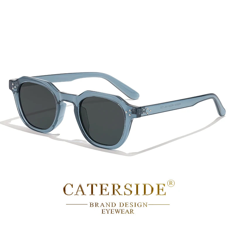 CATERSIDE Retro Polarized Sunglasses Men Ultralight TR90 Frame Polygon Women Sun Glasses Outdoor High Quality Travel  Eyewear