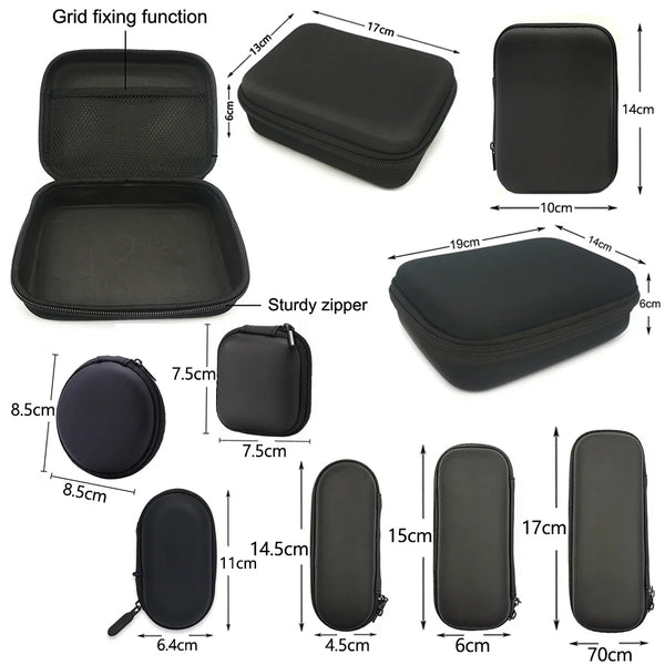 Tool Storage Bag Earphone Data Oval Square Rectangle Cable Organizer Bags Mini Zipper Pouch Tech Gadgets Portable Charger U Disk