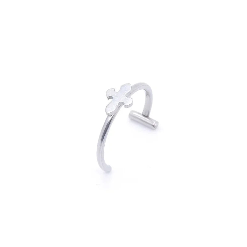 1Pc Stainless Steel Fake Nose Ring Hoop Septum Rings C Clip Lip Ring Earring Fake Nose Piercing Women Body Jewelry Non-Pierced