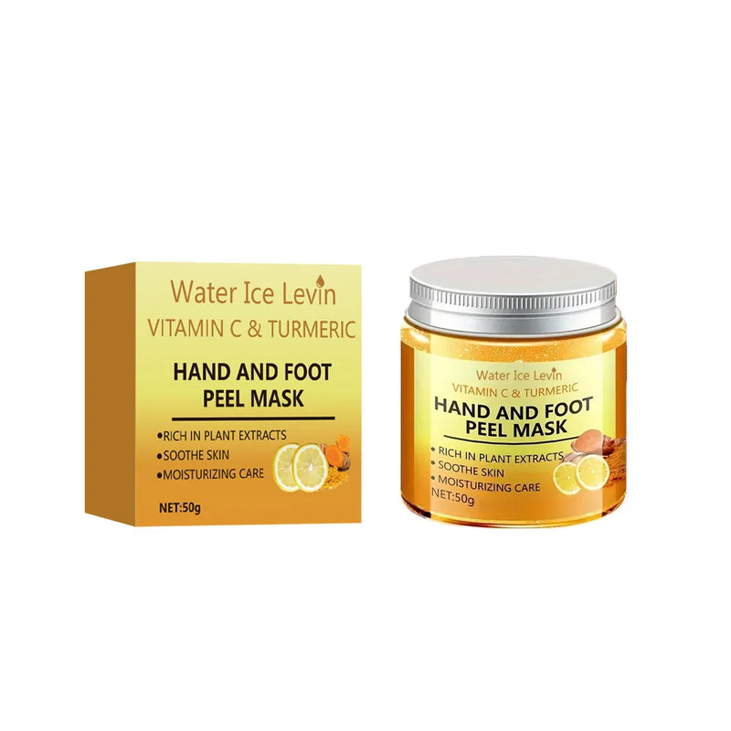 Vitamin c and turmeric hand wax mask for hands and feet, smoothing skin, gently cleansing hand mask, illuminating hand skin