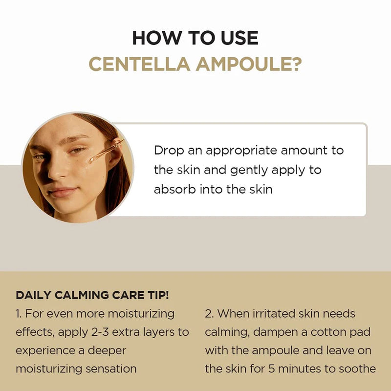 Madagascar Centella Asiatica Ampoule Facial Serum , Prone and Sensitive Skin  Moisturizing Skin Firming Korean Glass Skin car